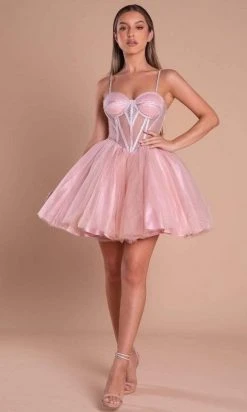 Portia And Scarlett - PS21133 Bustier Corset Fit And Flare Short Dress