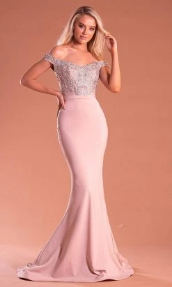 Portia And Scarlett - PS21190 Embroidered Off Shoulder Mermaid Dress