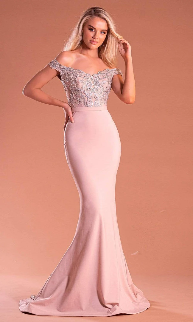 Portia And Scarlett - PS21190 Embroidered Off Shoulder Mermaid Dress 3 Portia And Scarlett - PS21190 Embroidered Off Shoulder Mermaid Dress
