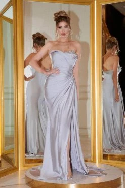 Portia And Scarlett - PS21218 Sweetheart Neck Drape Fitted Gown