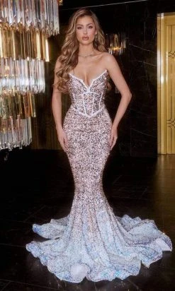 Portia And Scarlett - PS22135 V-Neck Trumpet Evening Dress