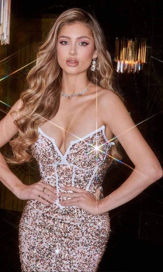 Portia And Scarlett - PS22135 V-Neck Trumpet Evening Dress 5 Portia And Scarlett - PS22135 V-Neck Trumpet Evening Dress