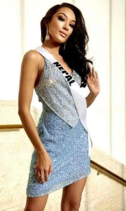 Portia And Scarlett PS22484C - Overlaid Neck Cocktail Dress 12 Portia And Scarlett PS22484C - Overlaid Neck Cocktail Dress