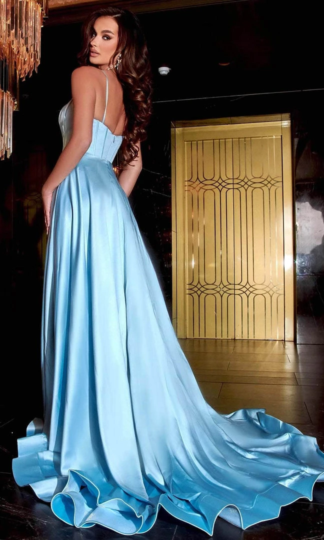 Portia And Scarlett PS22548 - Bustier Satin A-Line Prom Dress 4 Portia And Scarlett PS22548 - Bustier Satin A-Line Prom Dress