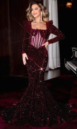 Portia And Scarlett PS22556 - Square Sheer Corset Evening Gown 6 Portia And Scarlett PS22556 - Square Sheer Corset Evening Gown