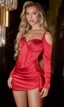 Portia And Scarlett PS22566 - Corset Bodice Cocktail Dress 13 Portia And Scarlett PS22566 - Corset Bodice Cocktail Dress