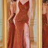 Portia And Scarlett - PS22801 Glittered V Neck Sheath Slit Gown 2 Portia And Scarlett - PS22801 Glittered V Neck Sheath Slit Gown