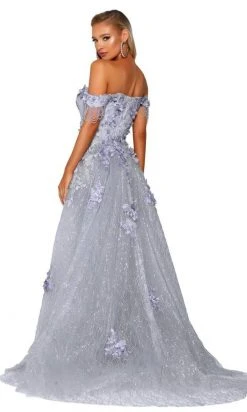 Portia And Scarlett - PS6001S Glitter Overskirt Mermaid Evening Gown
