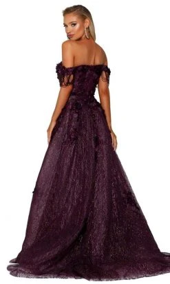 Portia And Scarlett - PS6001S Glitter Overskirt Mermaid Evening Gown