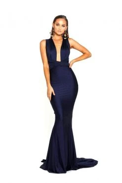 Portia And Scarlett PS6110 - Plunging Neck Sheath Formal Dress 14 Portia And Scarlett PS6110 - Plunging Neck Sheath Formal Dress