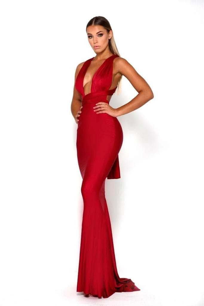 Portia And Scarlett PS6110 - Plunging Neck Sheath Formal Dress 8 Portia And Scarlett PS6110 - Plunging Neck Sheath Formal Dress