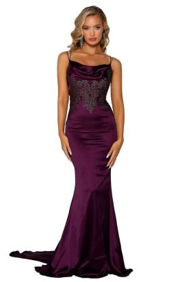 Portia And Scarlett - PS6300 Cowl Neckline Mermaid Evening Gown