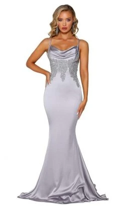 Portia And Scarlett - PS6300 Cowl Neckline Mermaid Evening Gown 17 Portia And Scarlett - PS6300 Cowl Neckline Mermaid Evening Gown