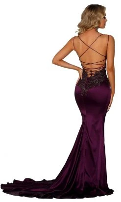 Portia And Scarlett - PS6300 Cowl Neckline Mermaid Evening Gown 12 Portia And Scarlett - PS6300 Cowl Neckline Mermaid Evening Gown