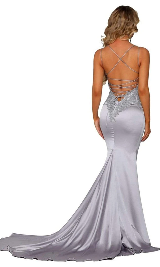 Portia And Scarlett - PS6300 Cowl Neckline Mermaid Evening Gown 11 Portia And Scarlett - PS6300 Cowl Neckline Mermaid Evening Gown