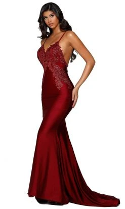 Portia And Scarlett - PS6303 Lace Appliqued Sleeveless Evening Gown