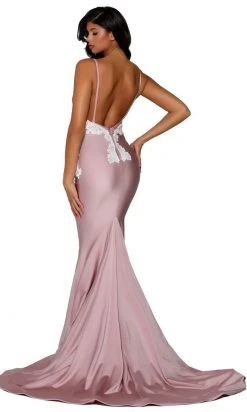 Portia And Scarlett - PS6303 Lace Appliqued Sleeveless Evening Gown