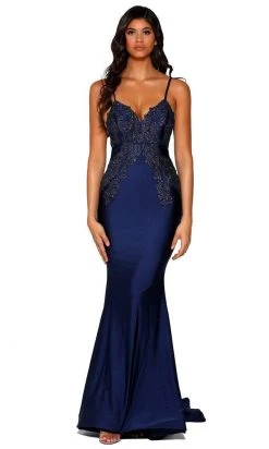 Portia And Scarlett - PS6303 Lace Appliqued Sleeveless Evening Gown