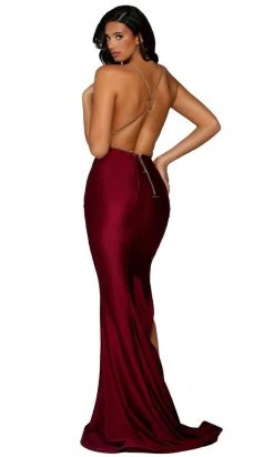 Portia And Scarlett - PS6319 Scoop Metallic Strap Prom Gown