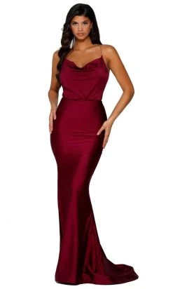 Portia And Scarlett - PS6319 Scoop Metallic Strap Prom Gown