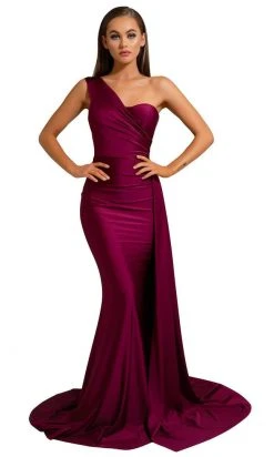 Portia And Scarlett - PS6321 One Shoulder Fitted Evening Gown 36 Portia And Scarlett - PS6321 One Shoulder Fitted Evening Gown