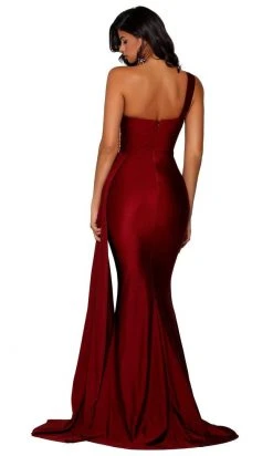 Portia And Scarlett - PS6321 One Shoulder Fitted Evening Gown 28 Portia And Scarlett - PS6321 One Shoulder Fitted Evening Gown