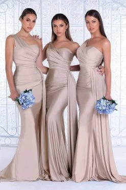 Portia And Scarlett - PS6321 One Shoulder Ruched Long Dress 25 Portia And Scarlett - PS6321 One Shoulder Ruched Long Dress
