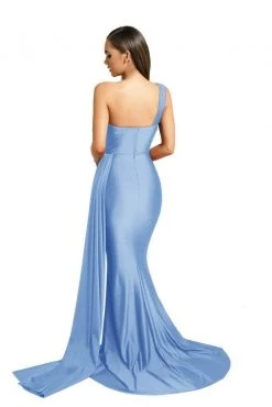Portia And Scarlett - PS6321 One Shoulder Ruched Long Dress 15 Portia And Scarlett - PS6321 One Shoulder Ruched Long Dress