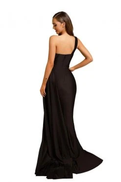 Portia And Scarlett - PS6321 One Shoulder Ruched Long Dress 18 Portia And Scarlett - PS6321 One Shoulder Ruched Long Dress