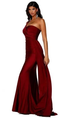 Portia And Scarlett - PS6321 Ruched Asymmetric Evening Dress