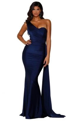 Portia And Scarlett - PS6321 Ruched Asymmetric Evening Dress