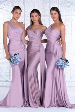 Portia And Scarlett - PS6321 Ruched Asymmetric Evening Dress