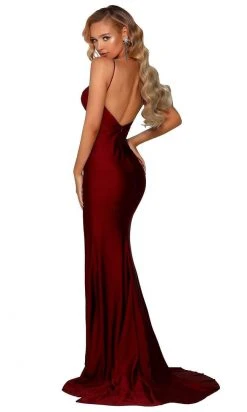 Portia And Scarlett - PS6322 Sleeveless V Neck High Slit Evening Dress