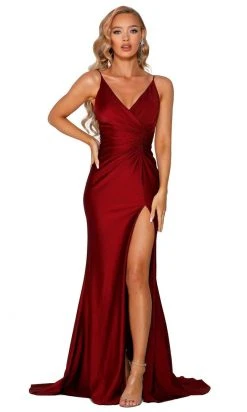 Portia And Scarlett - PS6322 Sleeveless V Neck High Slit Evening Dress
