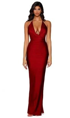 Portia And Scarlett - PS6395 Plunging Neck String Back Evening Dress 17 Portia And Scarlett - PS6395 Plunging Neck String Back Evening Dress