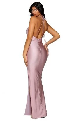 Portia And Scarlett - PS6395 Plunging Neck String Back Evening Dress 22 Portia And Scarlett - PS6395 Plunging Neck String Back Evening Dress
