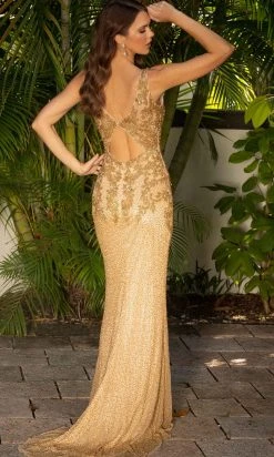 Primavera Couture - 11049 Sleeveless Cut-Out Back Floral Beaded Prom Gown 11 Primavera Couture - 11049 Sleeveless Cut-Out Back Floral Beaded Prom Gown