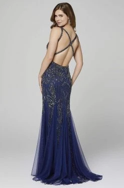 Primavera Couture - 3423 Sequined V-Neck Trumpet Dress