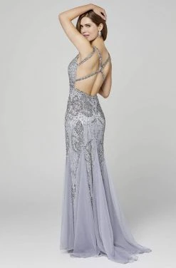 Primavera Couture - 3423 Sequined V-Neck Trumpet Dress 15 Primavera Couture - 3423 Sequined V-Neck Trumpet Dress