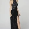 Primavera Couture - 3448 Halter Sequin And Bead Sheath Dress