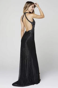 Primavera Couture - 3448 Halter Sequin And Bead Sheath Dress