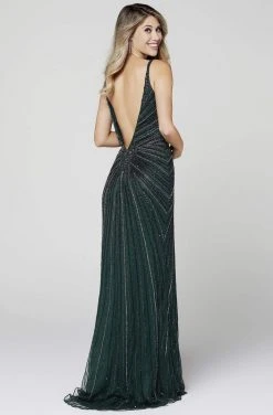 Primavera Couture - 3459 Beaded Plunging V-neck Sheath Dress