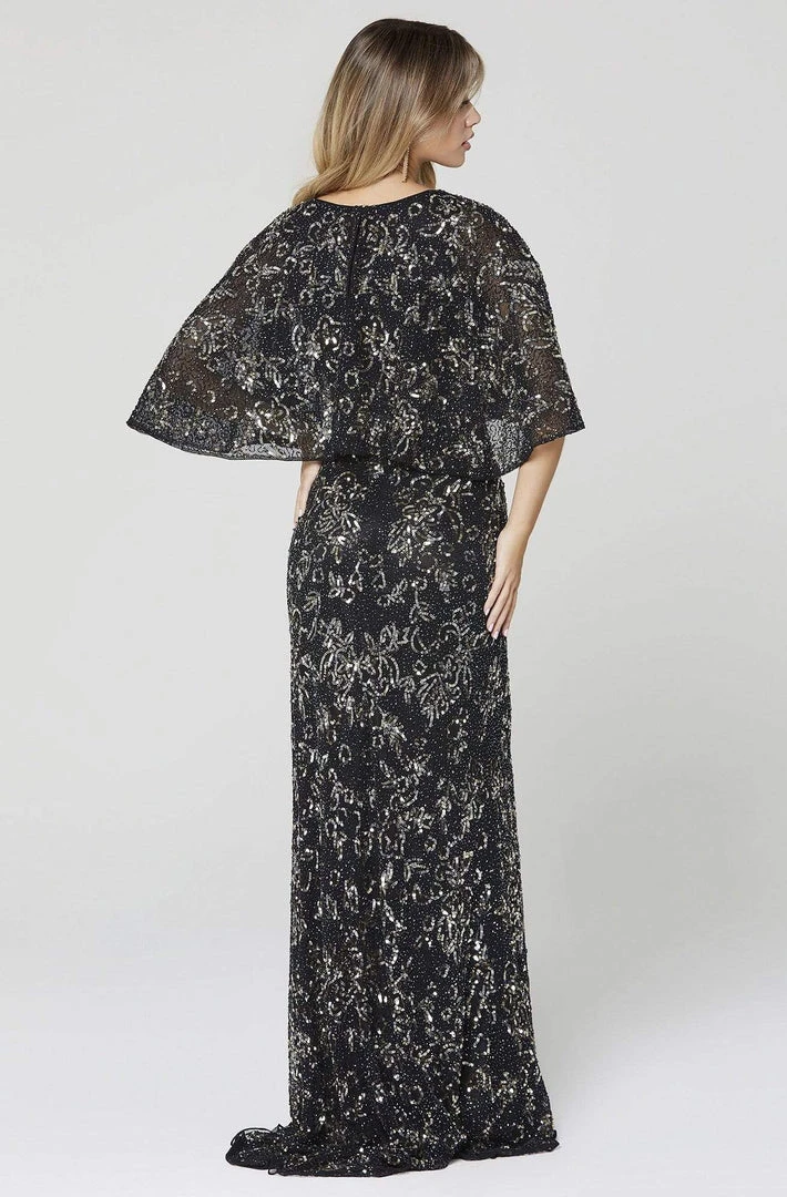 Primavera Couture - 3484 Embellished Bell Sleeve V-neck Sheath Dress 4 Primavera Couture - 3484 Embellished Bell Sleeve V-neck Sheath Dress