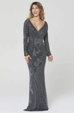 Primavera Couture - 3492 Embellished Long Sleeve Long Dress