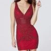 Primavera Couture - 3514 Sleeveless Beaded Midriff Fitted Mini Dress