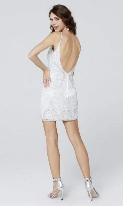 Primavera Couture - 3541 V-Neck Fitted Sheath Dress