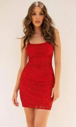 Primavera Couture - 3558 Rosette Beaded Lace Up Dress