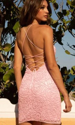 Primavera Couture - 3558 Rosette Beaded Lace Up Dress 29 Primavera Couture - 3558 Rosette Beaded Lace Up Dress