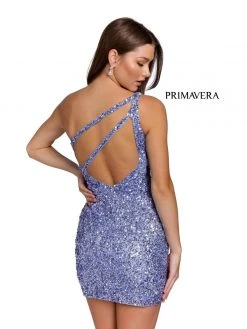 Primavera Couture - 3573 One Shoulder Sequined Fitted Cocktail Dress 45 Primavera Couture - 3573 One Shoulder Sequined Fitted Cocktail Dress