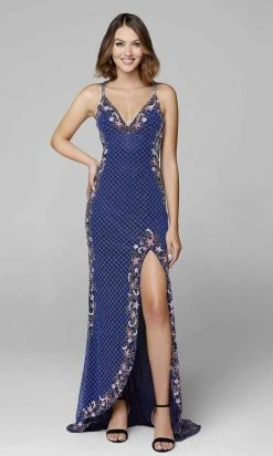 Primavera Couture - 3604 Embellished Plunging V Neck Long Dress 25 Primavera Couture - 3604 Embellished Plunging V Neck Long Dress